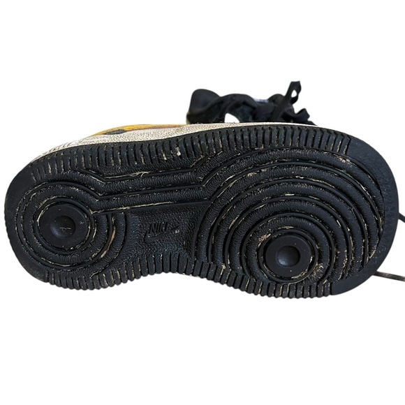 Nike Air Force 1 Athletic Club Baby Shoes Black Yellow White Size 6C Unisex - Picture 5 of 10